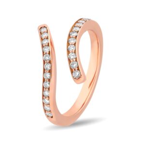 Anillo de oro rosa y diamantes