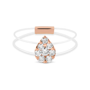 Anillo de oro rosa y diamantes