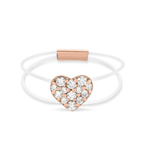 Anillo de oro rosa y diamantes