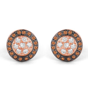 Pendientes de oro rosa, diamantes y diamantes brown