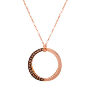 Cadena y colgante de oro rosa con diseño reversible