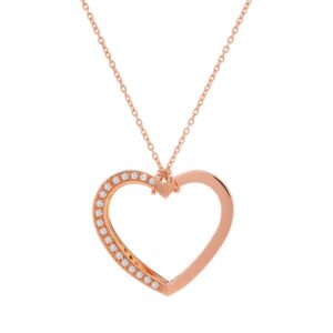 Collar reversible de oro rosa y diamantes diseño corazón