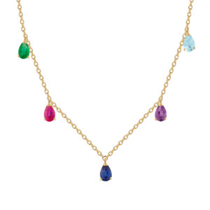 Collar de oro amarillo multicolor