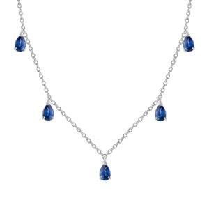 Collar de oro blanco y zafiros