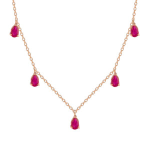 Collar de oro rosa y rubíes
