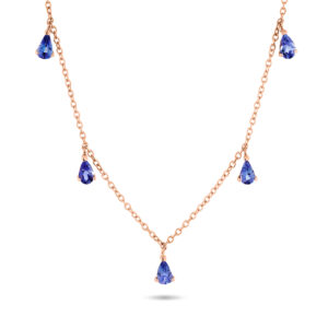 Collar de oro rosa y tanzanitas