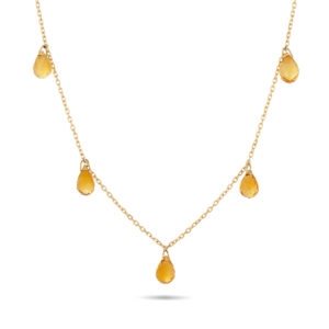 Collar de oro amarillo y citrinos