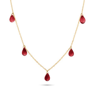 Collar de oro amarillo y granates