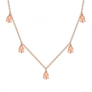 Collar de oro rosa y morganitas