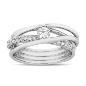 Anillo de oro blanco y diamantes