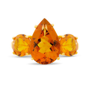 Anillo de oro amarillo y citrinos