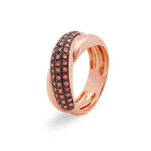 Anillo de oro rosa y diamantes brown
