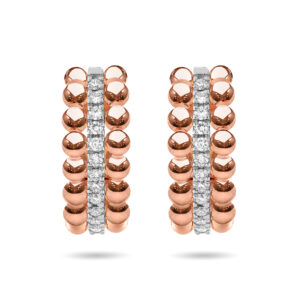 Pendientes de oro rosa y oro blanco con diamantes