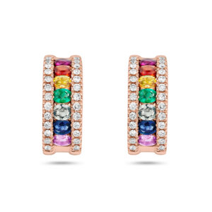 Pendientes rainbow de oro rosa