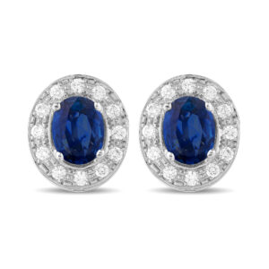 Pendientes de oro blanco con zafiros y diamantes