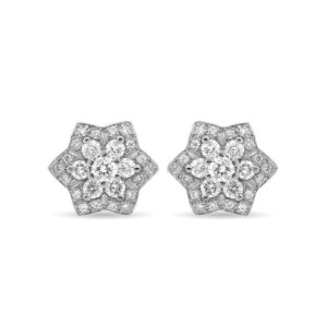 Pendientes desmontables de oro blanco y diamantes