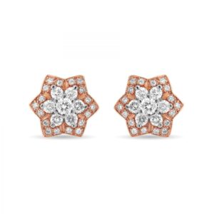 Pendientes desmontables de oro blanco y rosa con diamantes