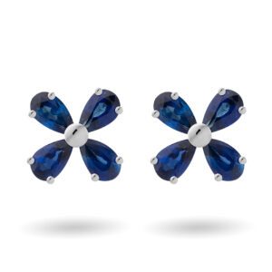 Pendientes de oro blanco y zafiros