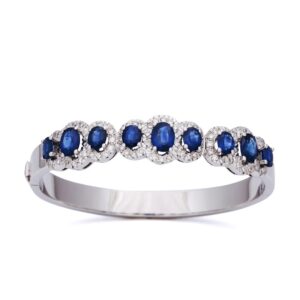 Brazalete de oro blanco con zafiros y diamantes